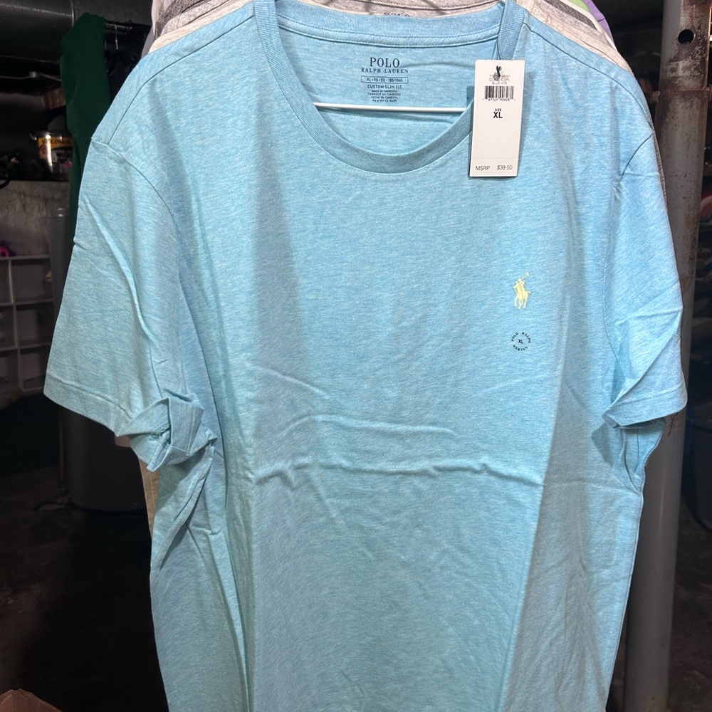 Polo by Ralph Lauren Men's Blue T-Shirt